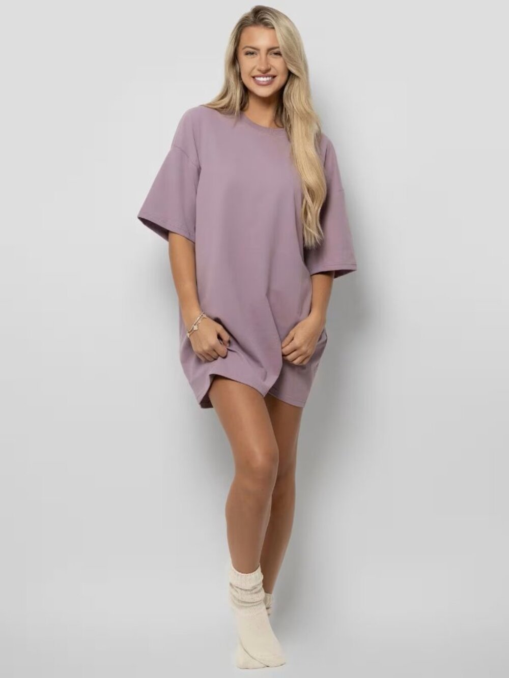 Comfrt Essential Oversized Tee-Women's L in Mauve NWOT